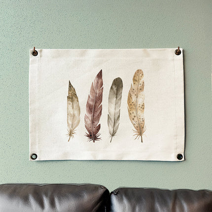 Four Feathers - Canvas Wall Hanging