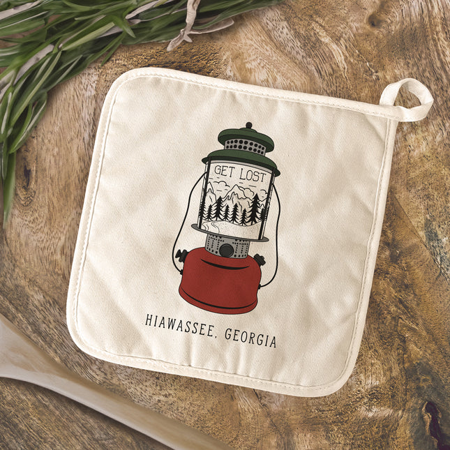 Get Lost Lantern w/ City, State - Custom Cotton Pot Holder
