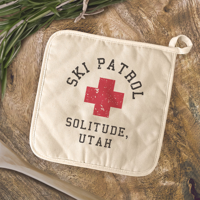 Ski Patrol w/ City State - Custom Cotton Pot Holder