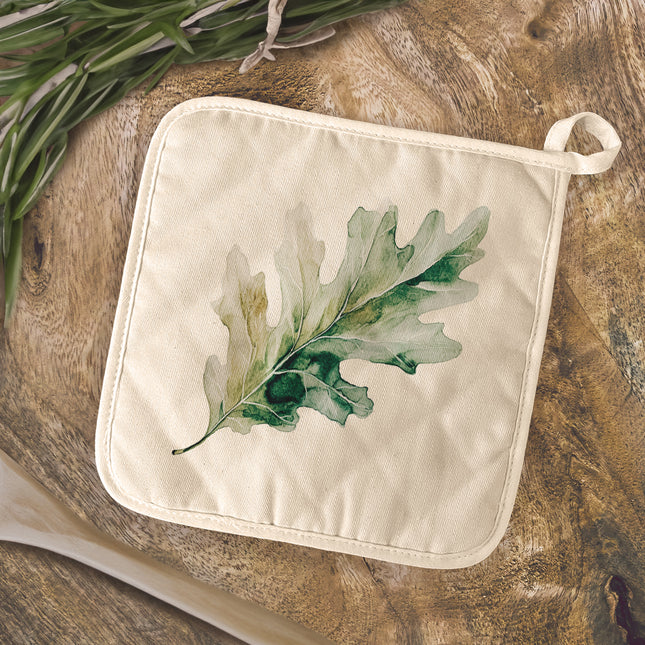 Green Oak Leaf - Cotton Pot Holder