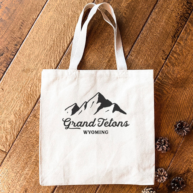 Mountain Silhouette w/ City, State - Custom Canvas Tote Bag