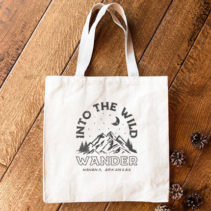 Into the Wild w/ City, State - Custom Canvas Tote Bag