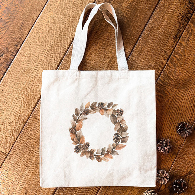 Pinecone Wreath - Autumn Canvas Tote Bag