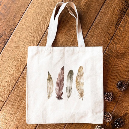 Four Feathers - Customizable Canvas Tote Bag