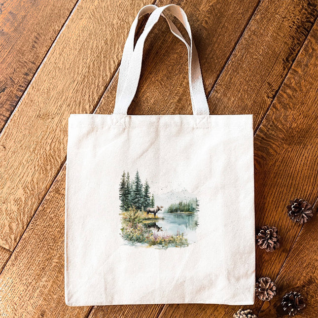 Moose Lake Scene - Spring Canvas Tote Bag