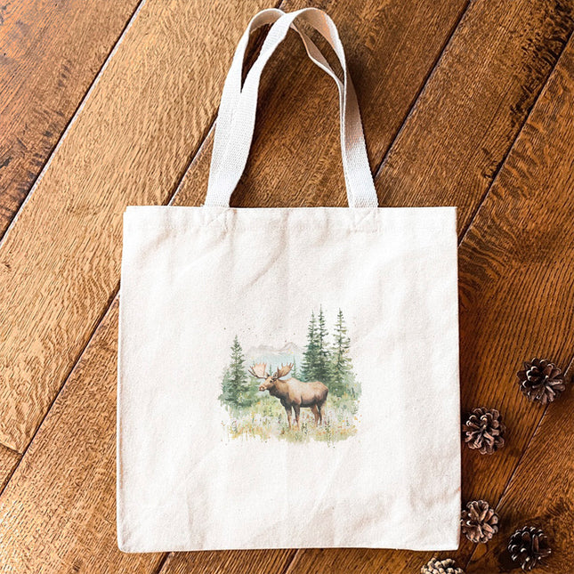 Moose Scene - Spring Canvas Tote Bag