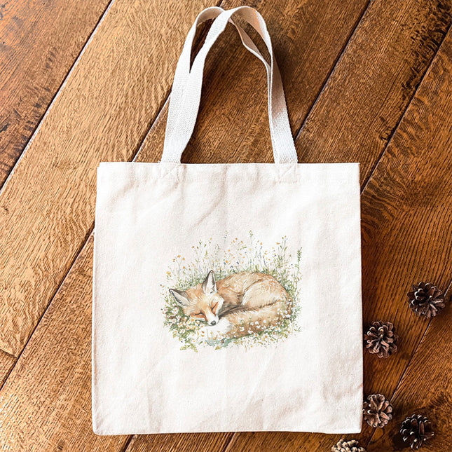 Sleeping Fox - Spring Canvas Tote Bag