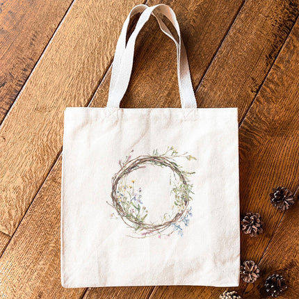 Wildflower Wreath - Spring Canvas Tote Bag