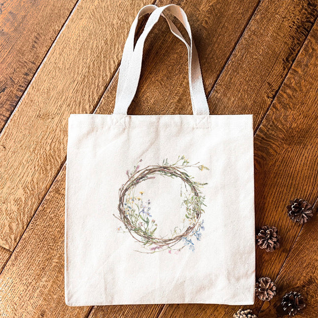Wildflower Wreath - Spring Canvas Tote Bag
