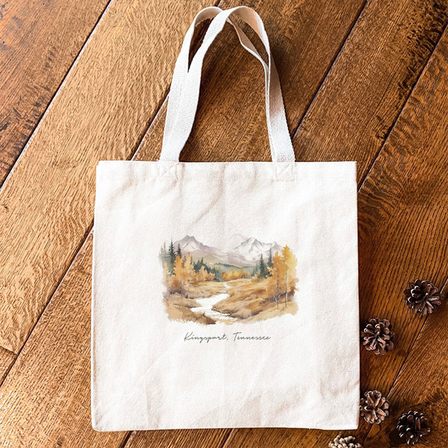 Autumn Mountain Scene - Custom Canvas Tote Bag