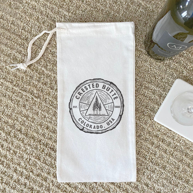 Tree Ring w/ City, State - Custom Canvas Wine Bag