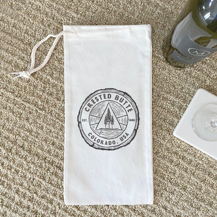Tree Ring w/ City, State - Custom Canvas Wine Bag