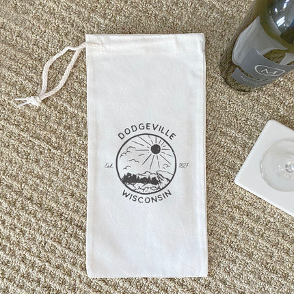 Sunshine Vista w/ City, State - Custom Canvas Wine Bag