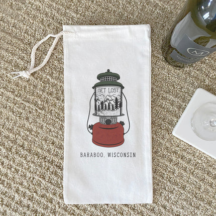 Get Lost Lantern w/ City, State - Custom Canvas Wine Bag