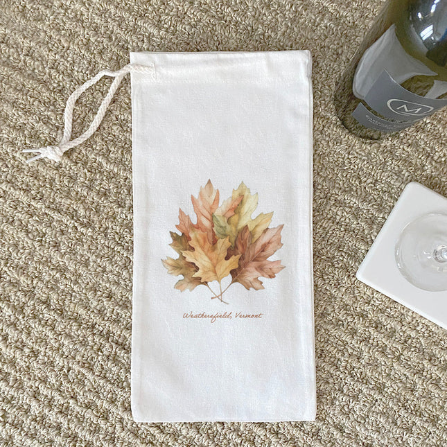 Fall Leaves - Custom Canvas Wine Bag