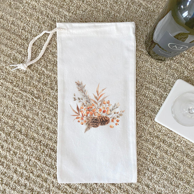 Pinecone Arrangement - Customizable Canvas Wine Bag