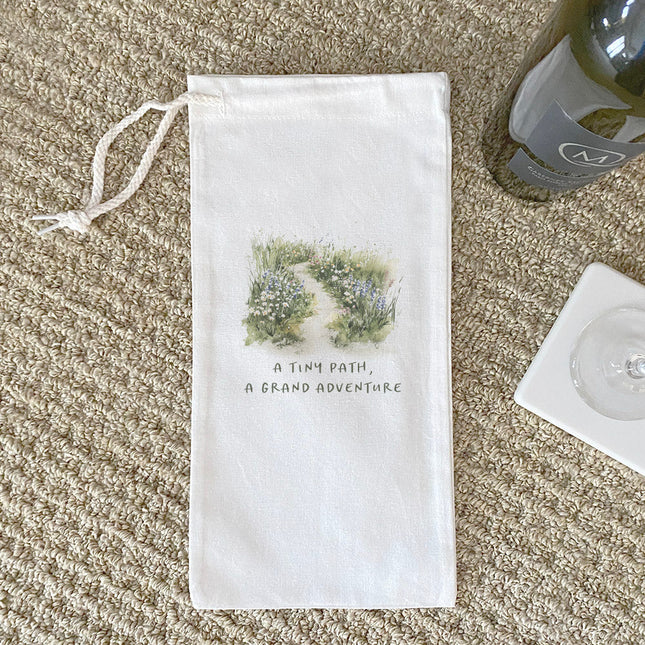 A Tiny Path - Spring Canvas Wine Bag
