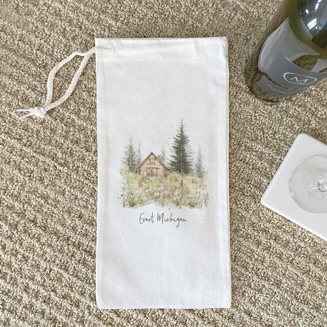 Spring Cabin - Custom Canvas Wine Bag
