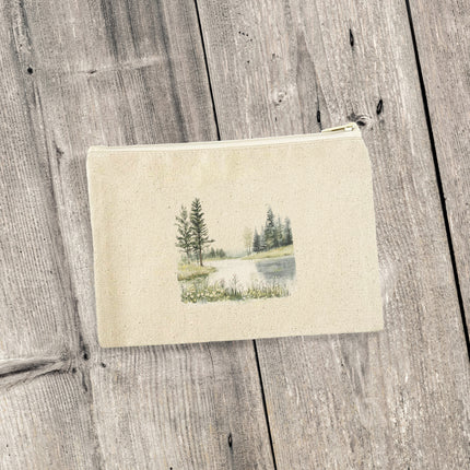 Calm Waters - Spring Canvas Zipper Pouch