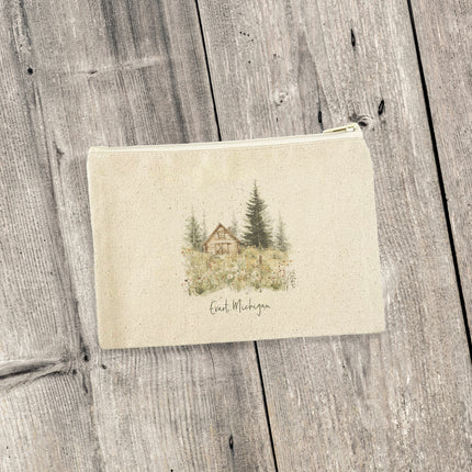 Spring Cabin - Custom Canvas Zipper Pouch