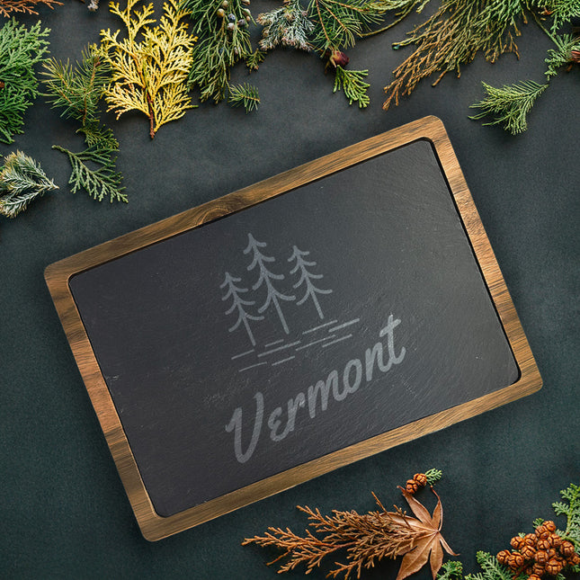 State with Trees - Custom Slate Serving Board