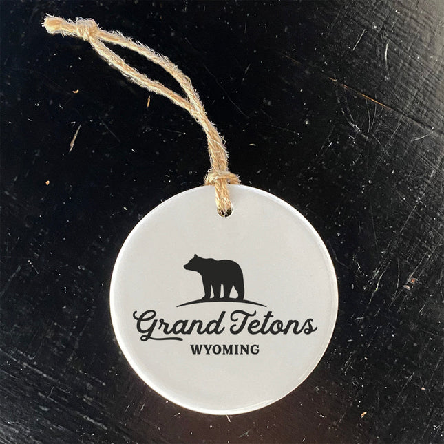 Bear Silhouette w/ City, State - Custom Ornament