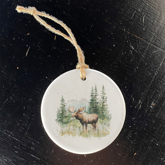 Moose Scene - Spring Ornament