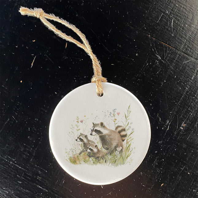 Raccoon Family - Spring Ornament