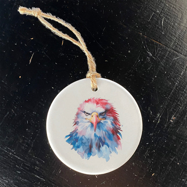 Watercolor Patriotic Eagle - Ornament