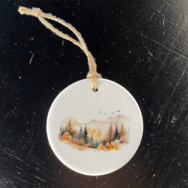 Warm Watercolor Mountains - Ornament