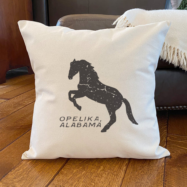 Horse Silhouette - Custom Square Canvas Pillow
