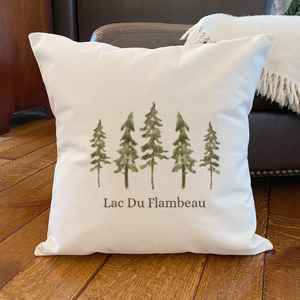 Watercolor Pines - Custom Square Canvas Pillow