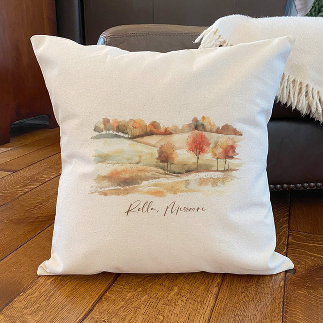 Fall Rolling Hills - Custom Square Canvas Pillow