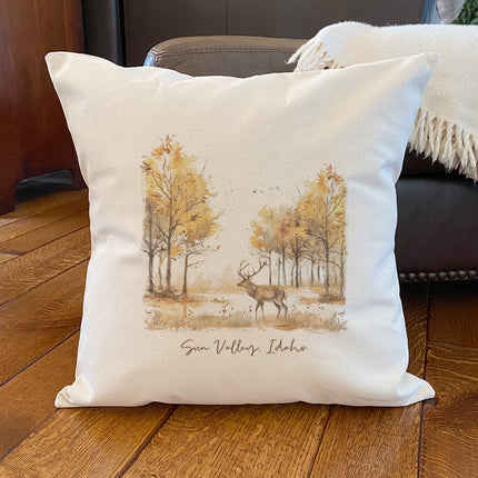 Early Fall Buck - Custom Square Canvas Pillow