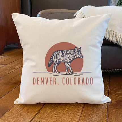 Coyote at Sunset - Custom Square Canvas Pillow