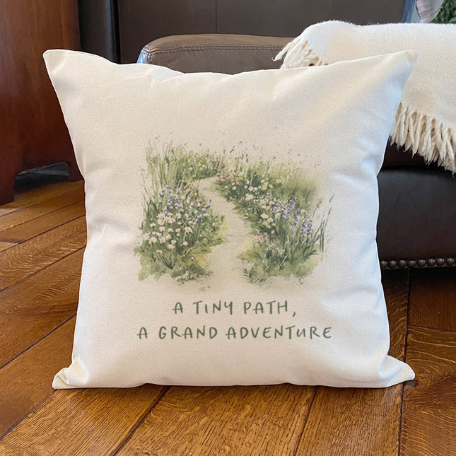 A Tiny Path - Spring Square Canvas Pillow