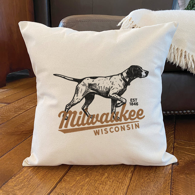 Vintage Pointer Logo - Custom Square Canvas Pillow