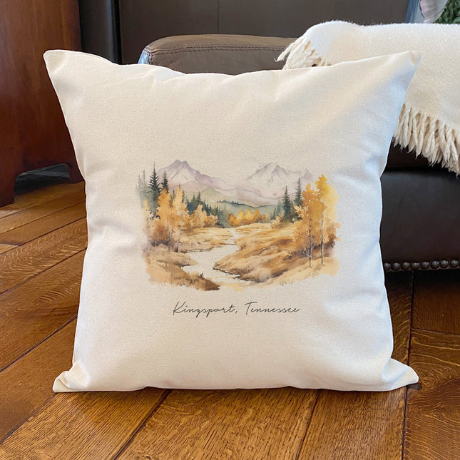 Autumn Mountain Scene - Custom Square Canvas Pillow