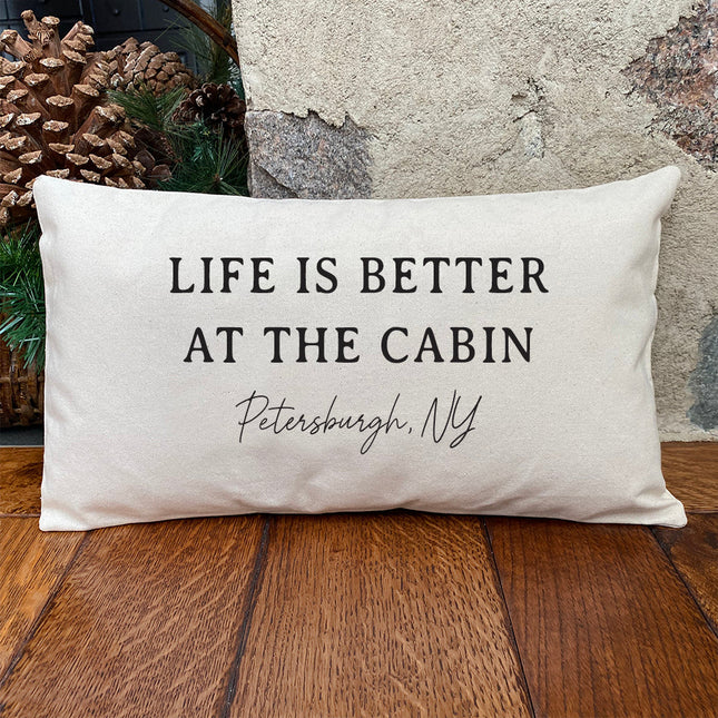 Life is Better At The Cabin - Custom Rectangular Canvas Pillow