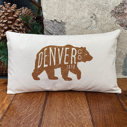 Vintage Bear Logomark - Custom Rectangular Canvas Pillow