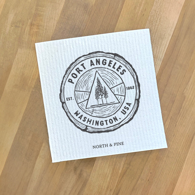 Tree Ring w/ City, State - Custom Swedish Dish Cloth