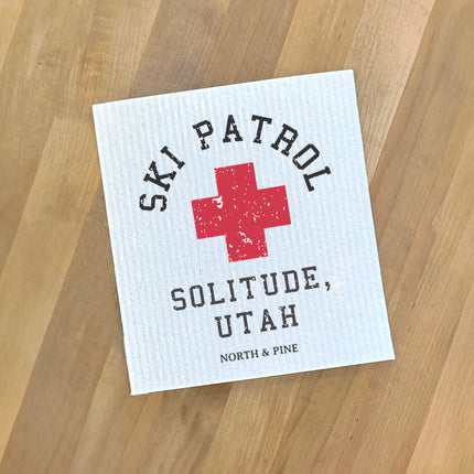 Ski Patrol w/ City State - Custom Swedish Dish Cloth