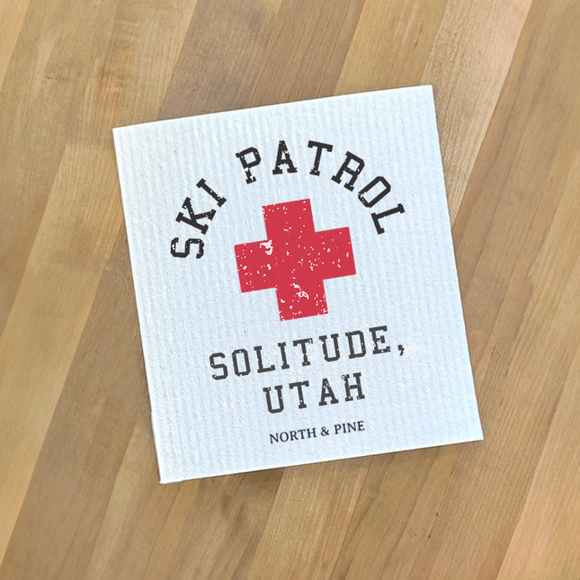 Ski Patrol w/ City State - Custom Swedish Dish Cloth