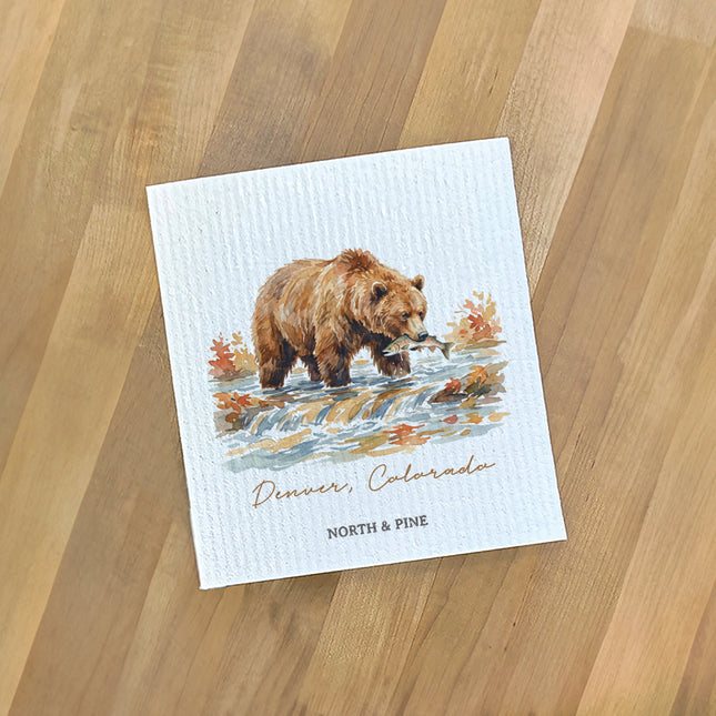 Bear River Scene - Custom Swedish Dish Cloth