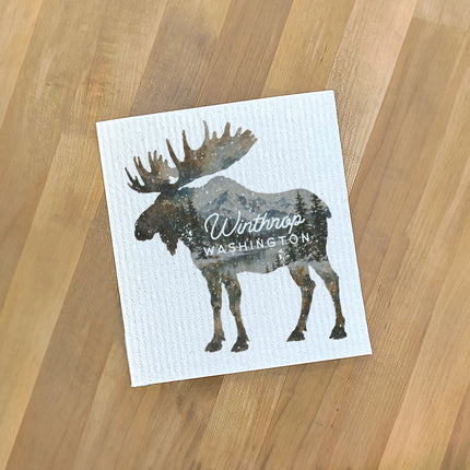 Moose Silhouette - Custom Swedish Dish Cloth