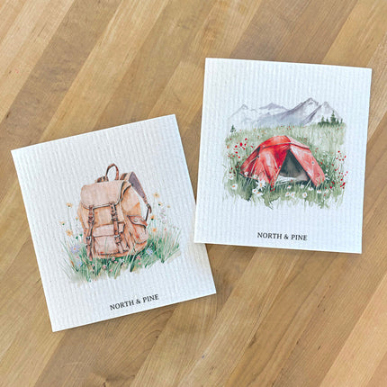 Hiking Pack and Red Tent - 2pk Swedish Dish Cloth