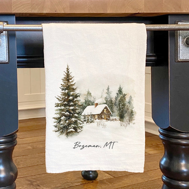 Winter Retreat - Custom Cotton Tea Towel