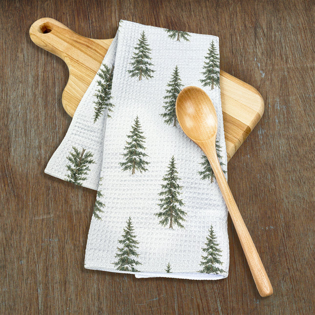 Winter Evergreen - Waffle Weave Towel