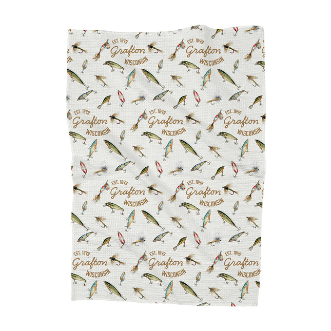 Fishing Lures - Custom Waffle Weave Towel