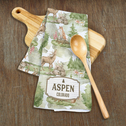 Woodland Creatures - Custom Waffle Weave Towel